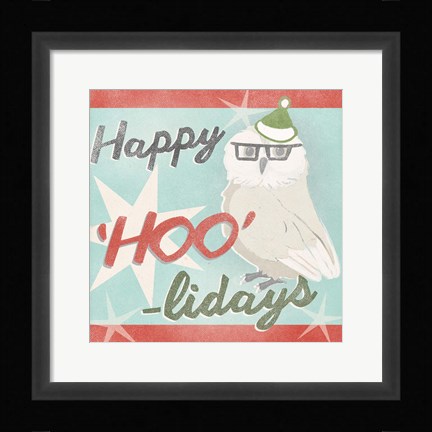 Framed Retro Christmas III Print