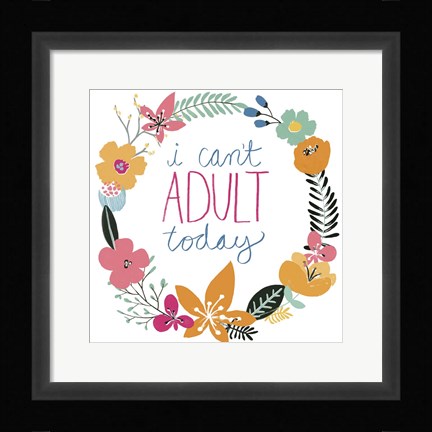Framed Snarky Florals V Print