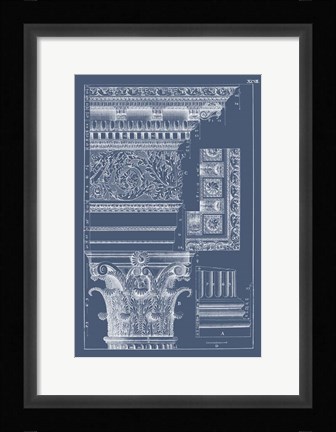 Framed Column &amp; Cornice Blueprint II Print