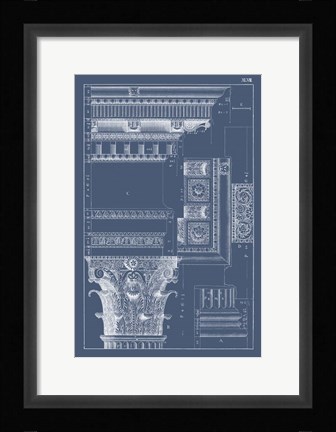 Framed Column &amp; Cornice Blueprint III Print