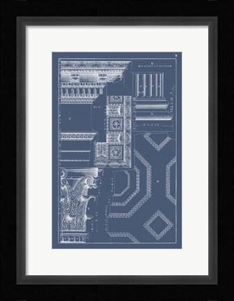 Framed Column &amp; Cornice Blueprint IV Print