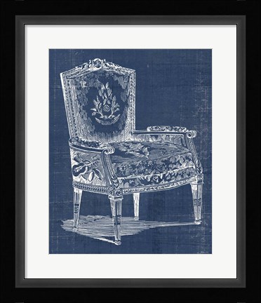 Framed Antique Chair Blueprint I Print