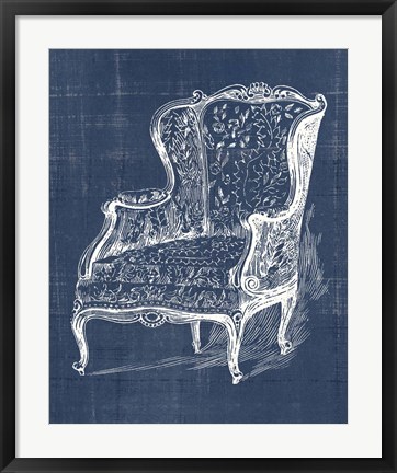 Framed Antique Chair Blueprint III Print