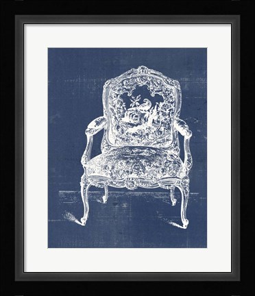 Framed Antique Chair Blueprint V Print