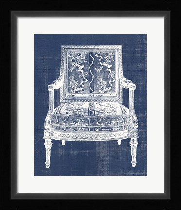 Framed Antique Chair Blueprint VI Print