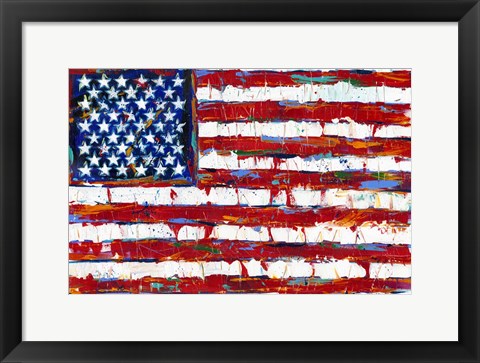 Framed Dramatic Stars &amp; Stripes Print