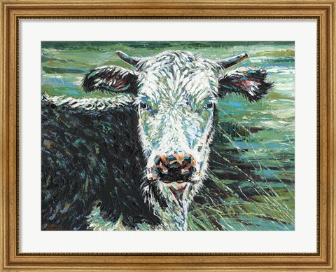 Framed Marshland Cow I Print
