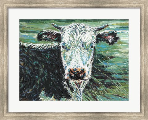 Framed Marshland Cow I Print