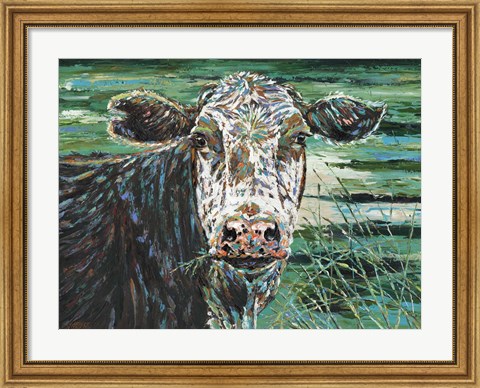 Framed Marshland Cow II Print
