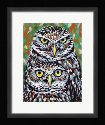 Framed Fury Feather Friends I Print