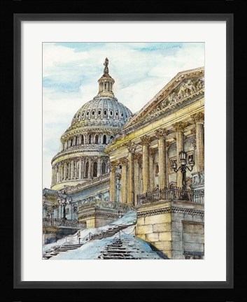 Framed US Cityscape-Washington DC Print