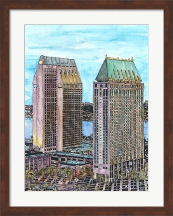 Framed US Cityscape-San Diego Print