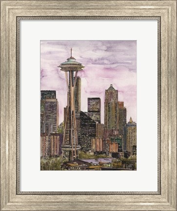 Framed US Cityscape-Seattle Print