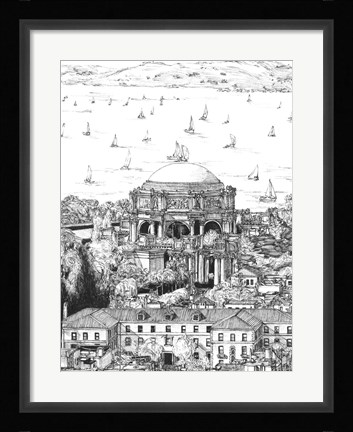 Framed B&amp;W Us Cityscape-San Francisco Print