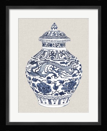 Framed Antique Chinese Vase III Print