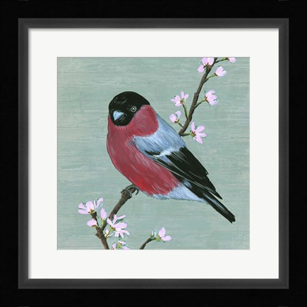 Framed Bird &amp; Blossoms I Print