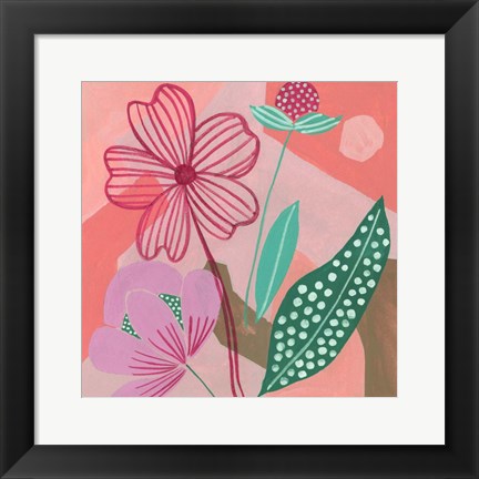 Framed Dancing Bouquet II Print