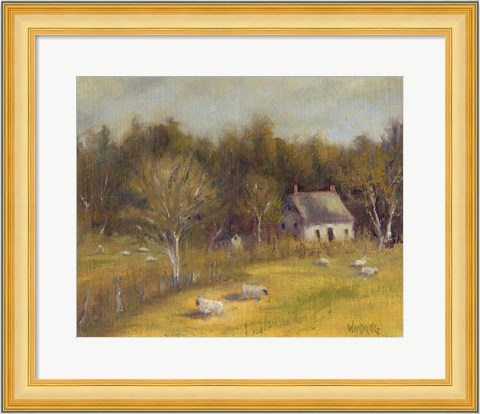 Framed Cottage Meadow I Print