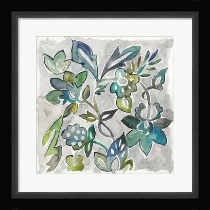 Framed Sapphire Vine I Print