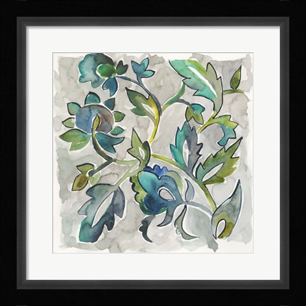 Framed Sapphire Vine II Print