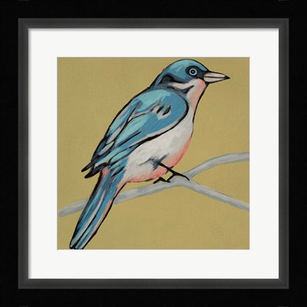 Framed Winged Sketch IV on Ochre Print