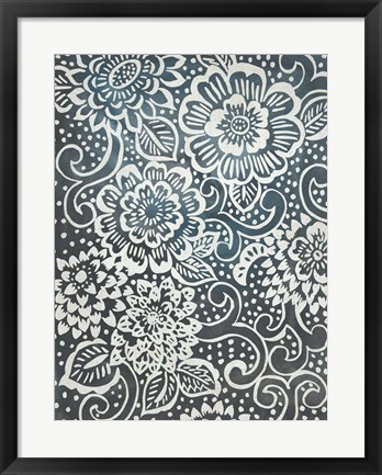 Framed Floral Batik I Print