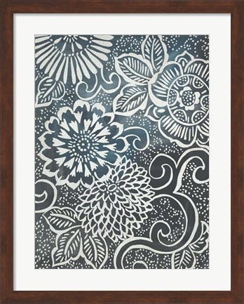 Framed Floral Batik II Print