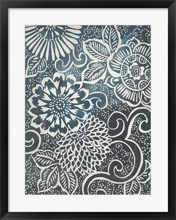 Framed Floral Batik II Print