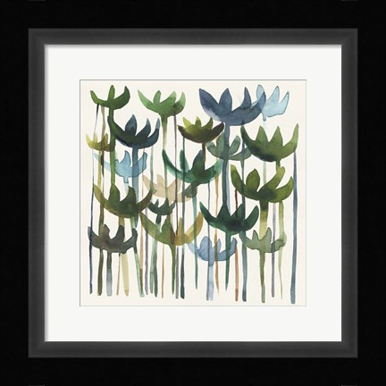 Framed Green Garden I Print