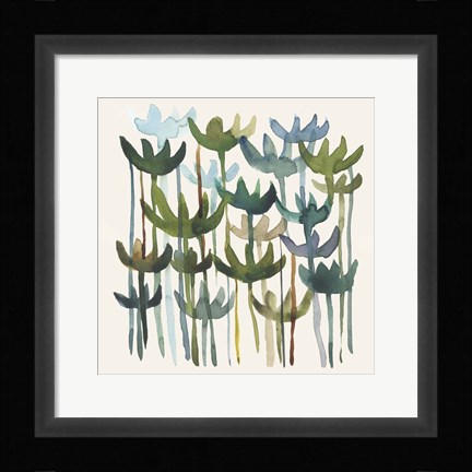Framed Green Garden II Print