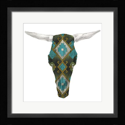 Framed Day of the Dead Skull Mount II Print