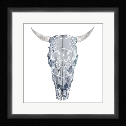 Framed Day of the Dead Skull Mount III Print