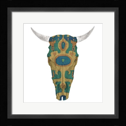 Framed Day of the Dead Skull Mount V Print