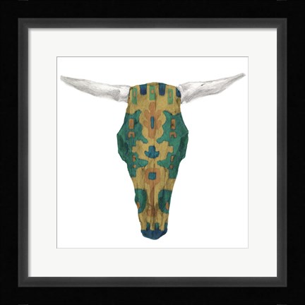 Framed Day of the Dead Skull Mount VI Print