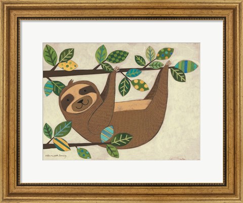 Framed Hanging Sloth Print