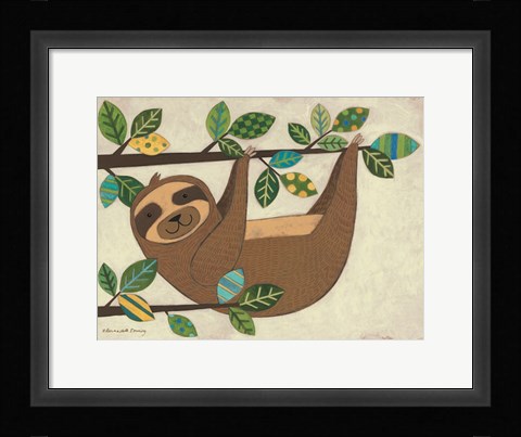 Framed Hanging Sloth Print