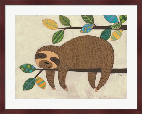 Framed Sleeping Sloth Print