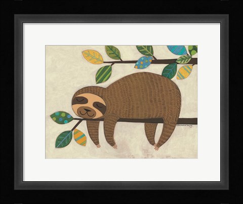 Framed Sleeping Sloth Print