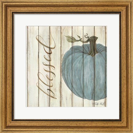 Framed Blessed Blue Pumpkin Print