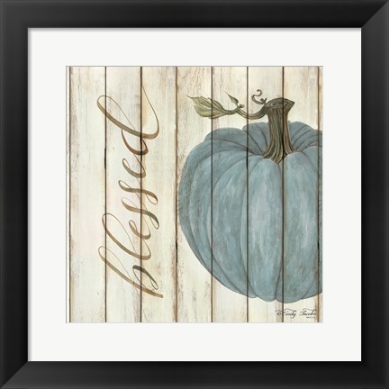 Framed Blessed Blue Pumpkin Print
