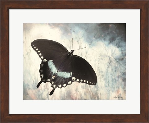 Framed Teal Butterfly I Print