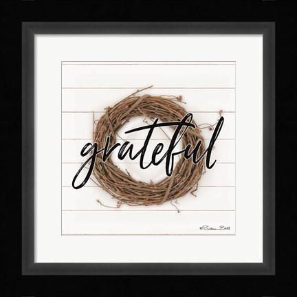 Framed Grateful Wreath Print