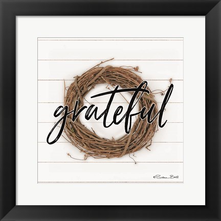 Framed Grateful Wreath Print