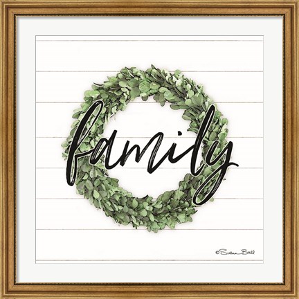 Framed Family Boxwood Wreath Print