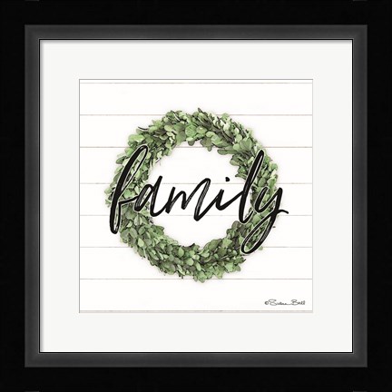 Framed Family Boxwood Wreath Print