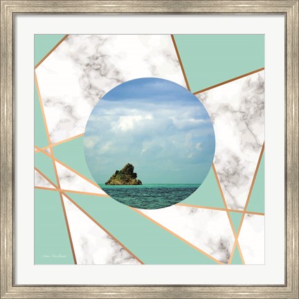 Framed Marble Polygonal Island Print