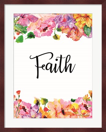 Framed Floral Faith Print