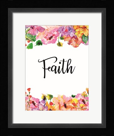 Framed Floral Faith Print