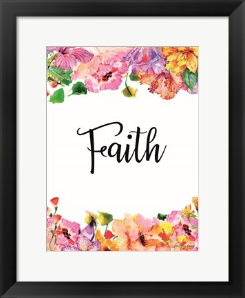 Framed Floral Faith Print