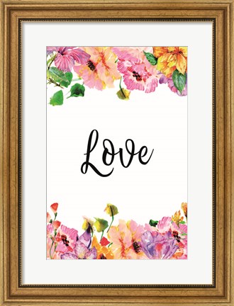 Framed Floral Love Print